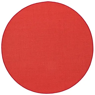 Snapstyle Sisal Natur Teppich Rund , Rot , Textil , Rund , 160x160 cm , Teppiche und Böden, Teppiche, Flachwebteppiche