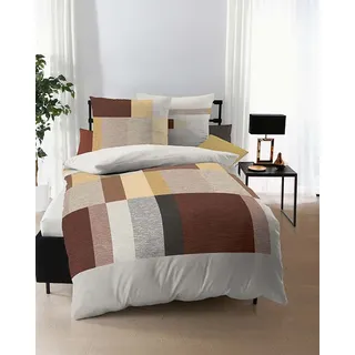 Kaeppel Fein - Biber Bettwäsche in 135x200 cm 11582 Damian zimt taupe silber - Braun