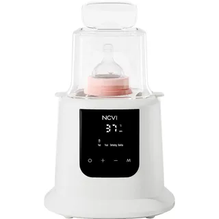 NCVI Flaschenwärmer Baby, Schnelle Erwärmung, Auftauen und Warmhalten, Dampf-Sterilisator, LCD-Display, Timer, Temperaturregelung, Automatische Abschaltung, BPA-frei, Für Muttermilch Babynahrung