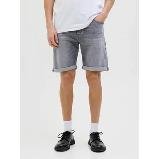 Shorts JACK & JONES "JJIORIGINAL mit stylischem Aufschlag und Knopfleiste", Herren, Gr. XS, N-Gr, blau (grau denim pack:am 362), Denim/Jeans, Obermaterial: 98% Baumwolle, 2% Elasthan, Abriebeffekte, regular fit kniefrei, Hosen Shorts, Baumwollmischung, regular fit