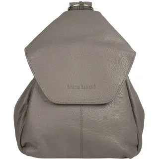 Cityrucksack BRUNO BANANI "BRUNO BANANI Damen echt Leder", Damen, Gr. B/H/T: 20cm x 27cm x 12cm, onesize, grau, Leder, Rindsleder, leicht glänzend, unifarben, Rucksäcke Cityrucksack, echt Leder