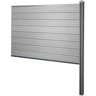Mendler Windschutz 188 x 122 cm grau Aluminium