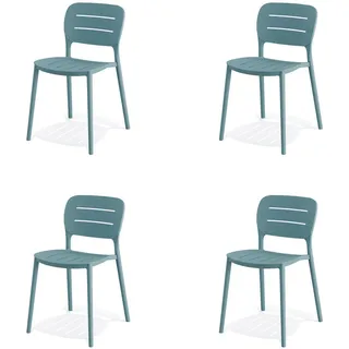 Stapelsessel , Blau , Kunststoff , 46x79x53 cm , stapelbar, UV-beständig , Gartenmöbel, Balkonmöbel, Balkonstühle