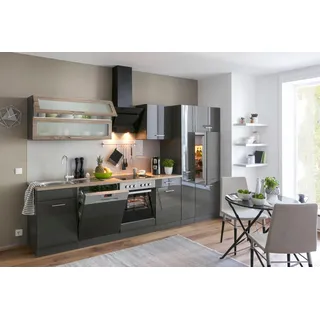 KOCHSTATION Küchenzeile »KS-Utah« ohne E-Geräte, Breite 310 cm, grau