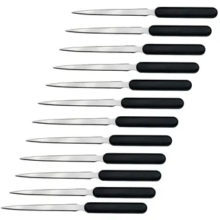 Westcott Brieföffner mit Kunststoffgriff 12 Stück | Vorteilspack Premium Brieföffner mit Klinge aus rostfreiem Edelstahl | ergonomischer Griff in Schwarz | öffnet Briefe leicht & sauber | E-29692 00