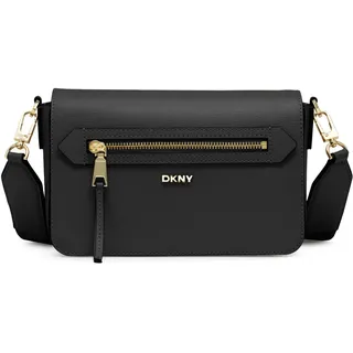 DKNY Bryant Ave MD Flap Crossbody Bag Leather Black/Gold