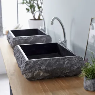 Scrula Slim - Waschbecken aus Marmor black b. 50 cm