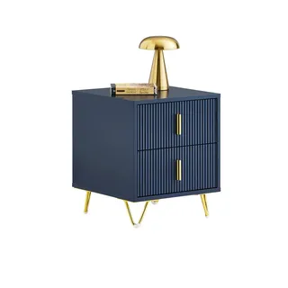 SoBuy Nachttisch Blau , Holzwerkstoff , 40x47x40 cm , Schlafzimmer, Nachtkästchen