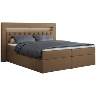 MKS Boxspringbett 160 x 200 cm H3 Braun