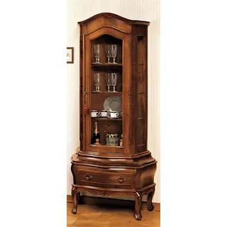Anrichte Massivholz Sideboard Wohnzimmer Anrichte Vaccari cav giovanni Glastüren - Braun
