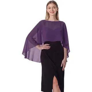 Hotshawl Damen Chiffon-umhang001 Pashmina-Schal | Leichte, klassische Capelets für Damen, weicher Überzug für Hochzeit, Brautjungfern, formeller Hals, durchsichtige Schals für