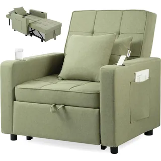 Makika Schlafsessel Schlafstuhl Tommy klappbar in Grün - Schwarz