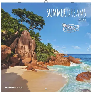 Neumann Summer Dreams 2026 - Broschürenkalender 30x30 cm (30x60 geöffnet) - Kalender mit Platz für Notizen - Bildkalender - Wandplaner - Alpha Edition