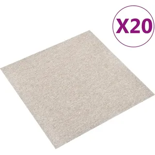 Teppichfliesen 20 Stk. 5 m2 50x50 cm Hellbeige