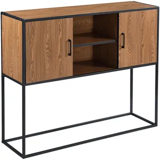 [en.casa] Motala 90 x 108,5 x 30 cm Dunkelbraun/Schwarz