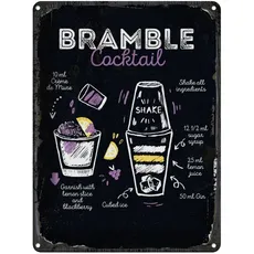 Blechschild 30x40 cm - Bramble Cocktail Recipe
