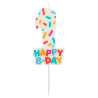 Folat 24111 Kuchen Kerze Cozy Sprinkles Ziffer/Zahl 1-7 cm Geburtstagskerzen für Geburtstag, Geburtstagsdeko, für Kinder Partys, Hochzeiten, Firmenfeiern, Jubiläen, Mehrfarbig, 7 cm