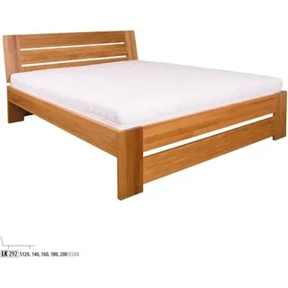 Bett Doppelbett Eiche Holzbett 200x200 Bettgestell JVmoebel - Beige