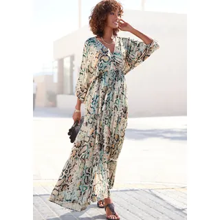 Buffalo Maxikleid "mit Schlangenmuster, aus leichter Webware, Boho-Kleid" Ohne Taschen Luftiges Sommerkleid, Tunikakleid, Druckkleid, Festival, casual-chic, bedruckt