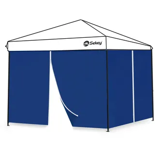 Sekey 2PCS Seitenwände für Pavillon 3x3 Wasserdicht Winterfest, Seitenwände für Pavillon Partyzelt Gartenzelt 3x3m, 1 Fenster 1 Tür, (Navy, 2 Türen)