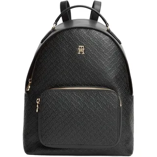 Tommy Hilfiger Damen Th Daily Backpack Mono Aw0aw18852 Rucksack, Black (Black)
