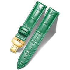 Original Kalbsleder Leder Uhrenarmbänder Ersatz Alligator Armband für Männer Frauen mit Silber/Gold/Roségold Schmetterling Einsatzschnalle 12mm 13mm 14mm 16mm 17mm 18mm 19mm 20mm 21mm 22mm 23mm 24mm