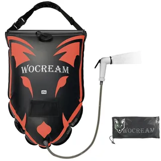 CyConncet Camping Dusch Outdoor, 6,6 Gallonen/25L Camping Duschtasche, großer Wasserdurchfluss, Handbrause, Solardusche, PVC-Duschtasche, tragbare Dusche für Camping Stranden Rucksackreisen Orange