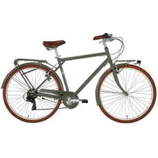 Citybike Velvet Alpina für Herren, 7 Gänge, 28 Zoll und Rahmen aus Aluminium, 55 cm, Militärgrün