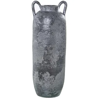 Alexandra House Living Bodenvase Silber Keramik Antik-Finish 17 x 17 x 46 cm mit Griffen