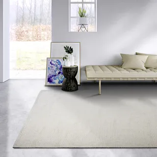 ELLE DECORATION Pradesh Wollteppich 80 x 150 cm Weiß