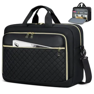 NEWHEY Laptoptasche 15,6 Zoll für Damen Laptop Aktentasche Computertasche Laptop Tasche Business Notebook Tasche Wasserdichte Schultertasche Umhängetasche für Geschäft Schwarz