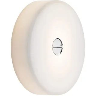 Flos Mini Button 2-flg. 14 cm rund/Glas weiß