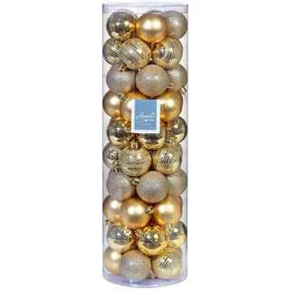 Weihnachtskugeln 60MM Multi Glitzer Oberfläche Champagner Gold Packung 50