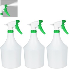 Bild Sprühflasche Pflanzen, 3er Set, einstellbare Düse, 1 Liter, mit Skala, Kunststoff, Blumensprüher, weiß-grün, 3 Stück,