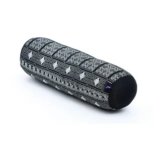 Leewadee Pilates Rolle Nackenstütze kleines Yoga Bolster Yogakissen ökologisches Naturprodukt, Kapok, 50 x 15 x 15 cm, Schwarz