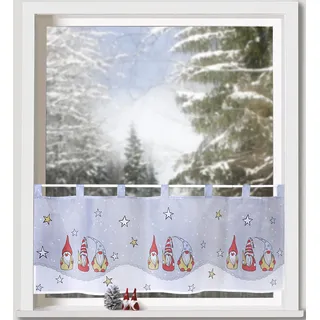 WECKBRODT Scheibengardine »Wichtel mit Sternen« Schlaufen 1 Stk. tlg. Bistro, Microsatin, Weihnachten, HxB 45x120cm, Gardine, Store, bunt