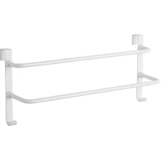 EMKE Doppelter Handtuchhalter, Badezimmer über der Tür hängender Handtuchhalter mit Haken, Edelstahl Waschbecken Handtuchhalter mit großem Platz für Küche WC Hotel Duschraum Heizkörper Handtuchhalter