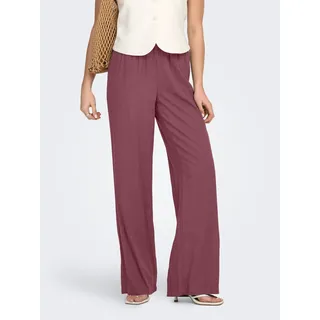 Schlupfhose ONLY "ONLGOA MW LINEN BL PULL-UP PANT CC PNT", Damen, Gr. S, Länge 32, rose braun, Web, Obermaterial: 70% Viskose, 30% Leinen, unifarben, regular fit lang, Hosen Schlupfhose, mit Leinen, Topseller