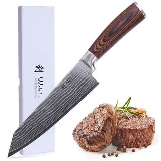 Wakoli EDIB Damast Chefmesser Kiritsuke I 20 cm Klinge I Pakkaholzgriff