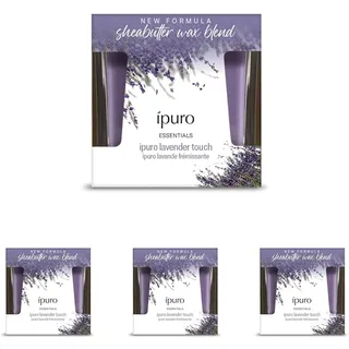 ipuro Essentials Duftkerze LAVENDER TOUCH 125 g - Duftkerze im Glas entspannend mit Lavendel & Zitrus Duft - 23h Brenndauer, langanhaltend - dekorative Raumduft Kerze für Wohnzimmer, Schlafzimmer