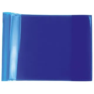 Herma Heftumschlag PLUS quer transparent blau Kunststoff DIN A5 quer