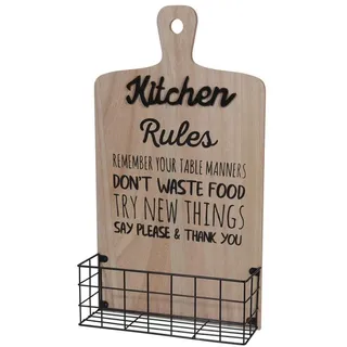 Home Styling Collection Wandregal Küchenregal KORB aus Metall LOFT - Schwarz