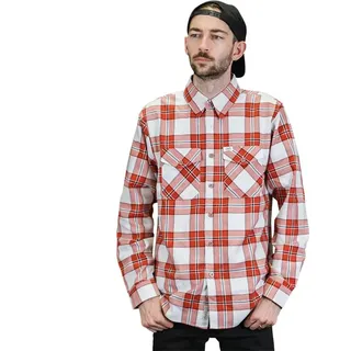 S&s Cycle Tramp Langarmhemd - White / Red - XL