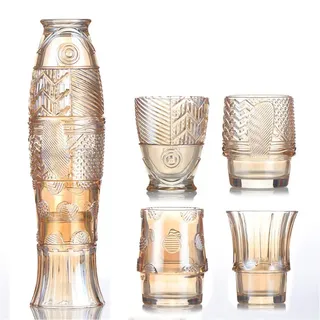 AXIM Glasbecher, Bierglas, stapelbar, für Limonade, Saft, Milch, Cola, Bier, Spirituosen, 4 Stück
