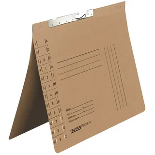 Original Falken 50er Pack Pendular Pendelhefter. Made in Germany. Aus Recycling-Karton mit Behördenheftung und Schlitzstanzung für DIN A4 braun Hefter Blauer Engel