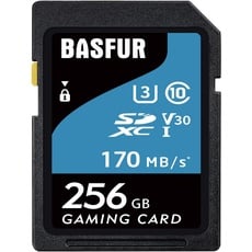 Basfur SD-Speicherkarte 256 GB, geeignet für Handys, Computer, Drohnen und andere Android-Geräte, Hochgeschwindigkeitsübertragung 170 MB/s, A2 U3 V30