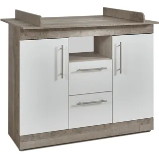 Arthur Berndt Wickelkommode Selina Platinum oak, Weiß