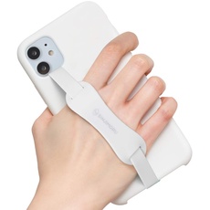Sinjimoru Silikon Handy Fingerhalter und Handy Ständer, Phone Strap Handy Halter Ultra-Slim & Elastisch Fingerhalterung Handy für Schutzhülle. Sinji Loop Stand Weiß