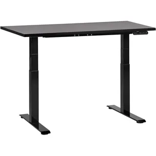 Beliani Schreibtisch schwarz Melamin 120x72cm elektrisch höhenverstellbar Rechteckig mit USB Metallgestell Modern Büro Steh-Sitz-Tisch Stehtisch - Schwarz