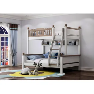 Doppelstock Bett Etagen Betten Hochbett Echtes Holz Kinder & Jugend Zimmer Neu - Grau